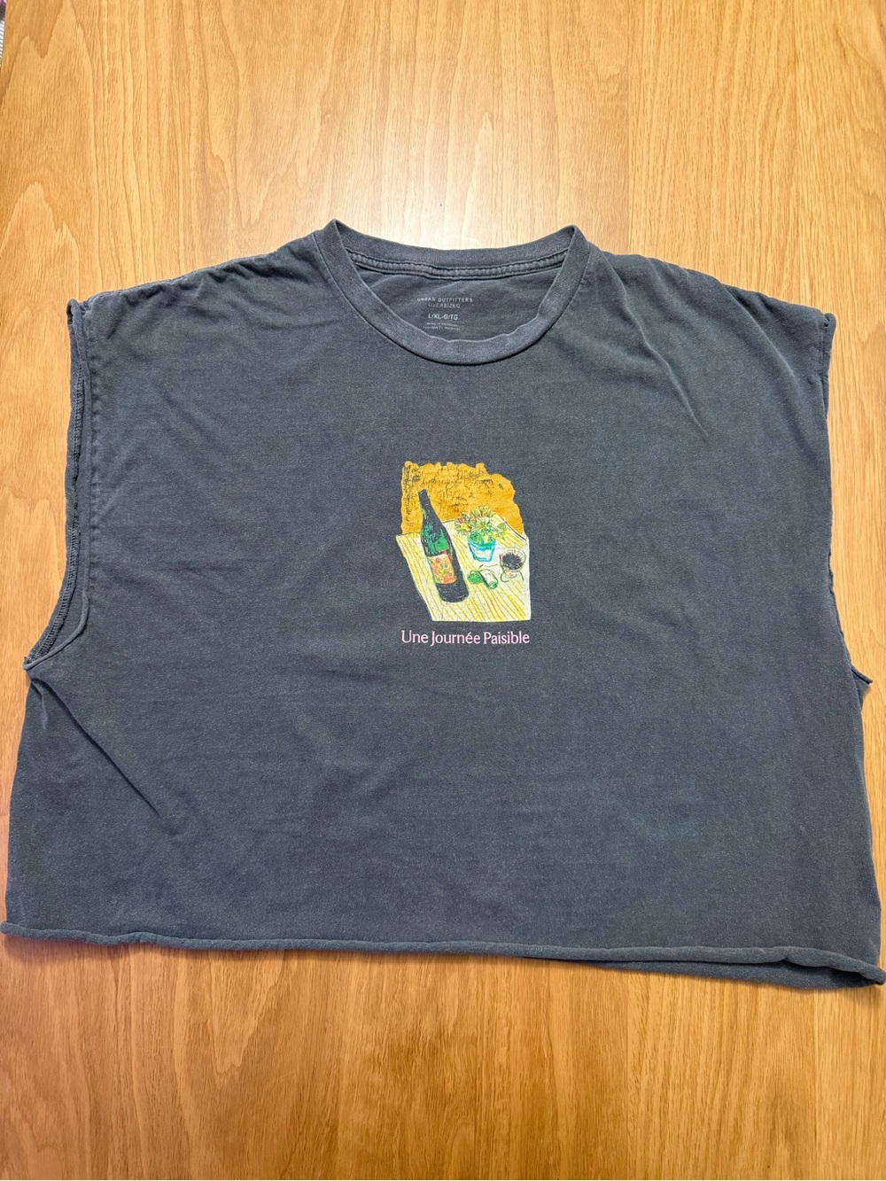 Urban Outfitters Black Oversized Tee with Faded Gray Wash